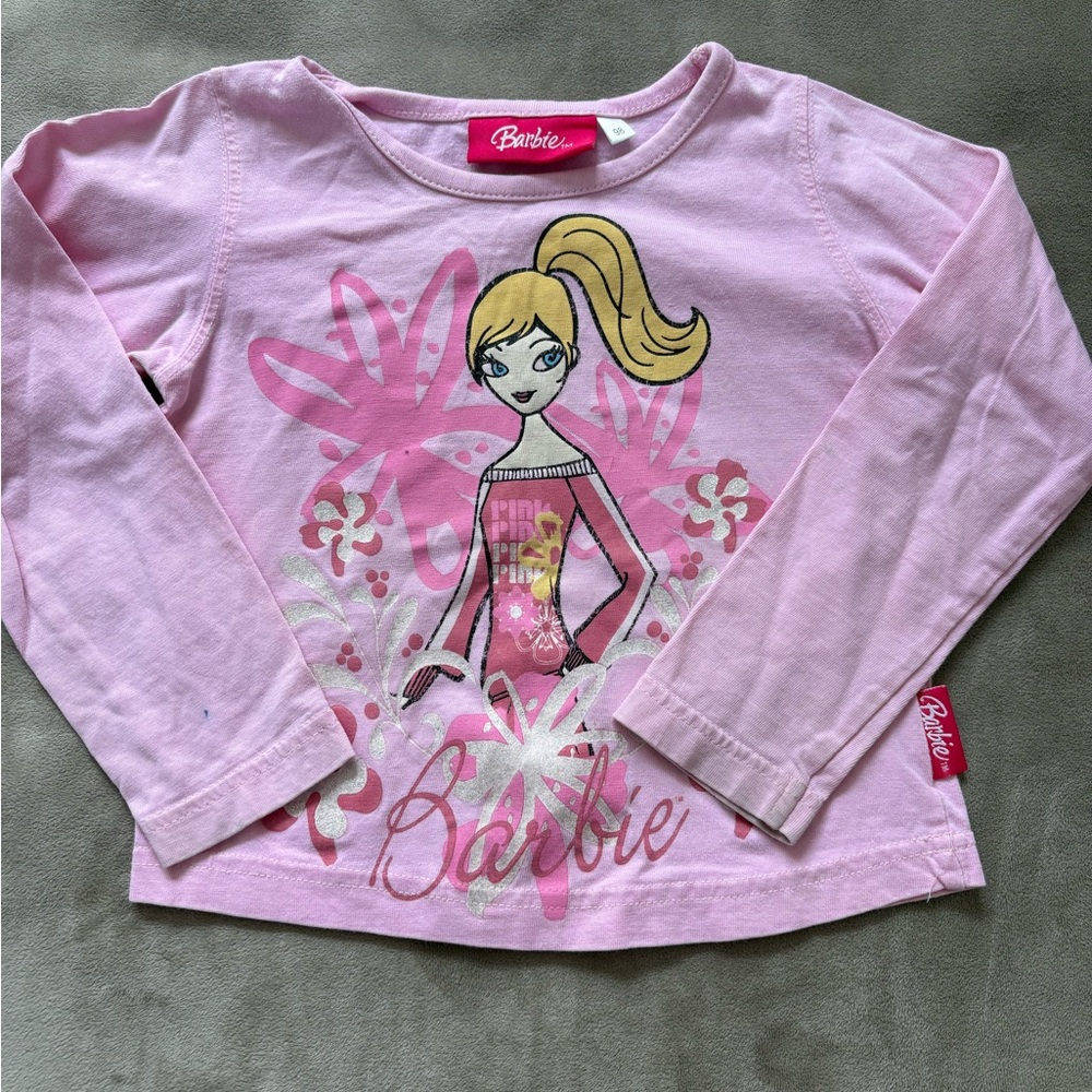2006 Barbie Pink Long Sleeve Kids Shirt